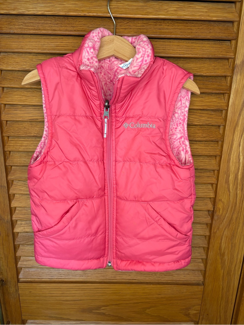 Reversible Columbia Pink Vest - Soft Fleece Layer